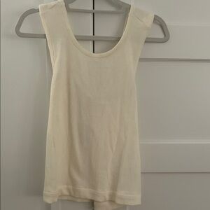 NWT Madewell Cream Ribbed Tank Top with beautiful back details in size XS
